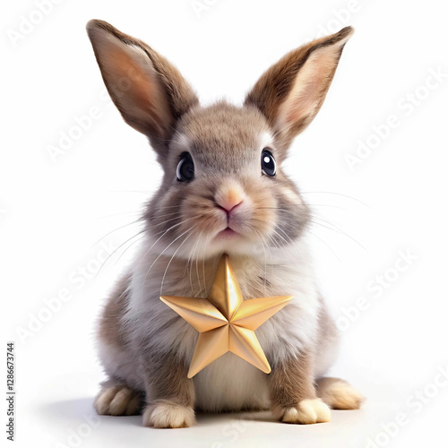 A cute AI-generated cartoon bunny riding a bike, set against a