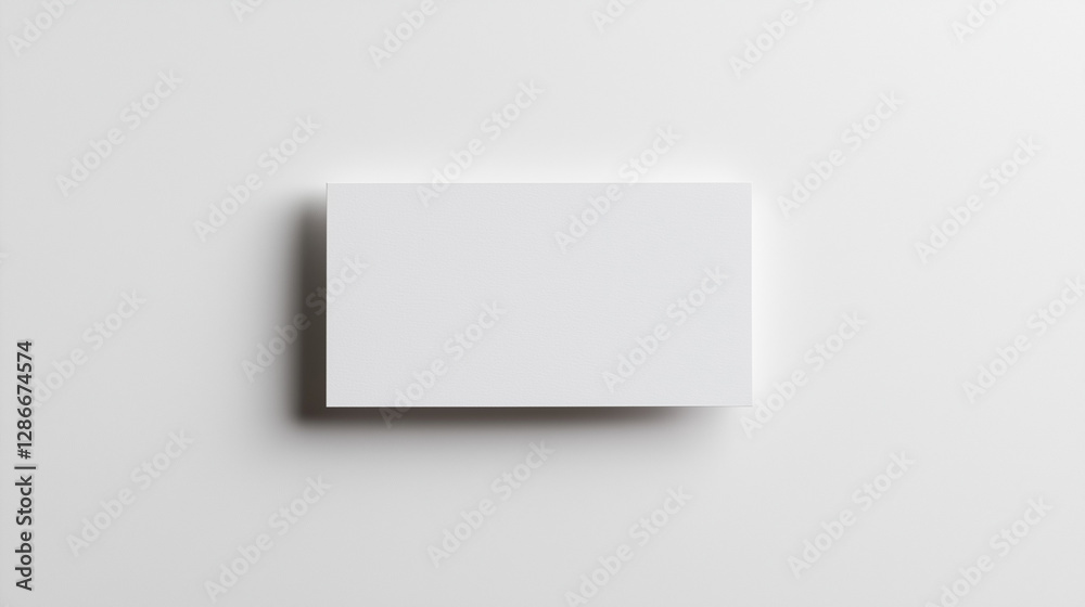 Blank white card on a flat surface, symbolizing simplicity and clarity in design Blank white card on a flat surface, symbolizing simplicity and clarity in design