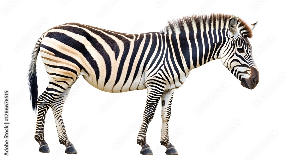 Fototapeta premium Elegant Zebra Standing in a Natural Environment with Distinctive Striped Coat