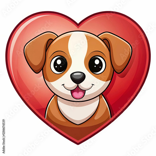 A cute dog and cat sitting together, isolated on a white background,