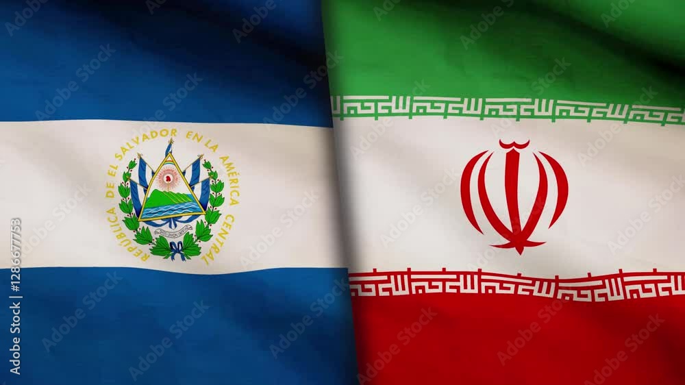 Iran and El Salvador flag