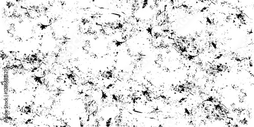 Distressed black texture. Dark grainy texture on white background. Dust overlay textured. Grain noise particles. Rusted white effect. Grunge design elements. Vector illustration, EPS 10.