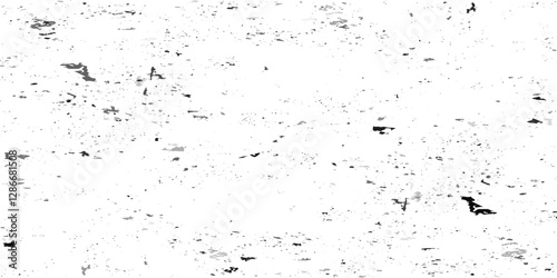Distressed black texture. Dark grainy texture on white background. Dust overlay textured. Grain noise particles. Rusted white effect. Grunge design elements. Vector illustration, EPS 10.