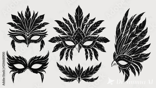  vector illustration of traditional mardi gras day mask beground