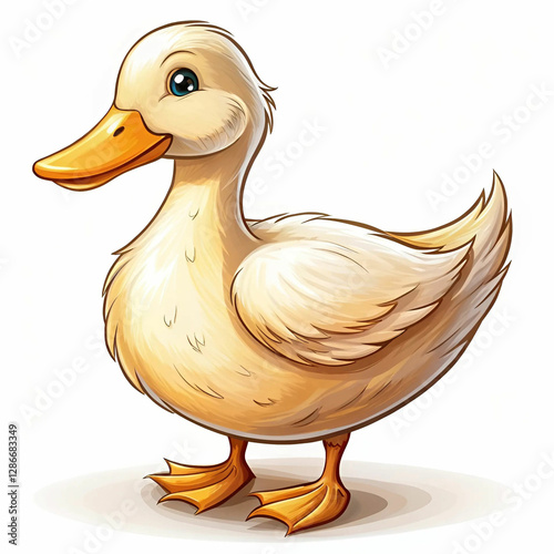 A simple doodle-style illustration of a duck, featuring