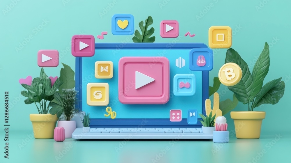digital contents concept, social networking service, streaming video, NFT, non-fungible token, wide angle visuals for banners or advertisements digital contents concept, social networking service, streaming video, NFT, non-fungible token, wide angle visuals for banners or advertisements