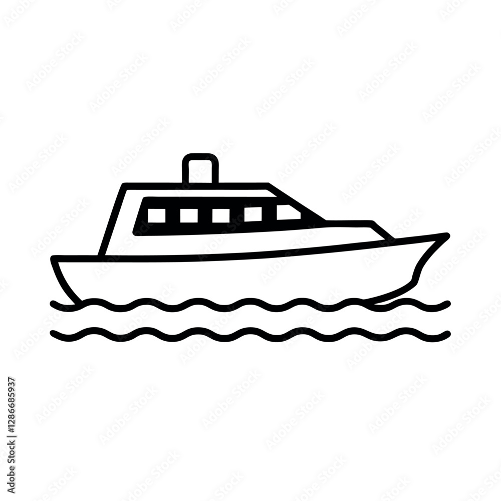 Water Taxi Vector Illustration for Maritime Graphics Water Taxi Vector Illustration for Maritime Graphics
