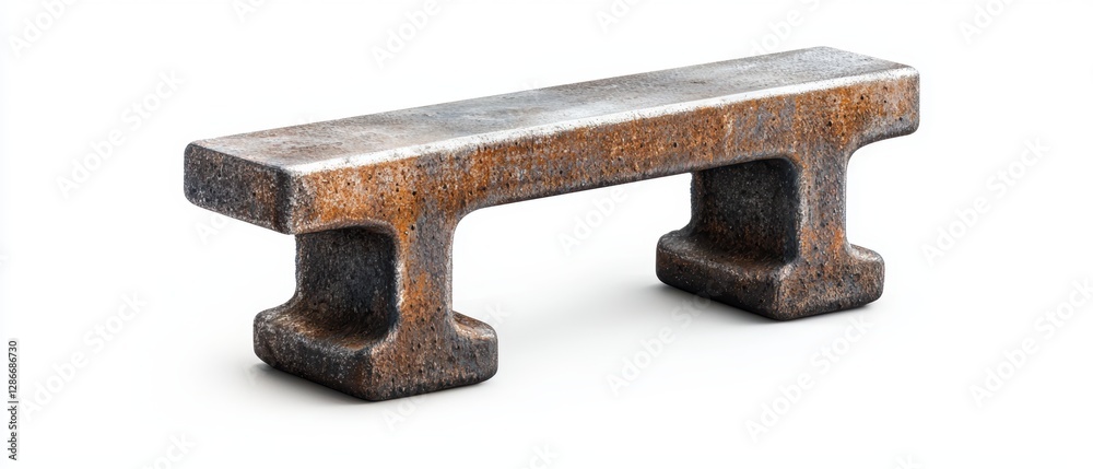 Solitary steel i-beam processing urban landscape industrial art stark environment angular view durability concept Solitary steel i-beam processing urban landscape industrial art stark environment angular view durability concept