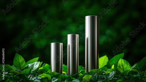 Processing steel tubes lush green landscape photo natural environment close-up durability and material