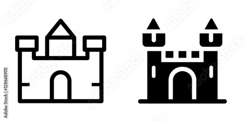 Majestic Castle Icon Set – Vector Design for Fantasy and Medieval Themes