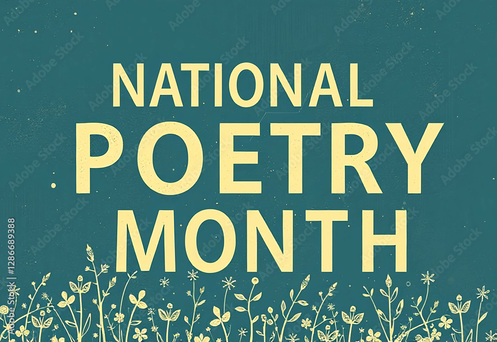 Naklejka premium National Poetry Month poster