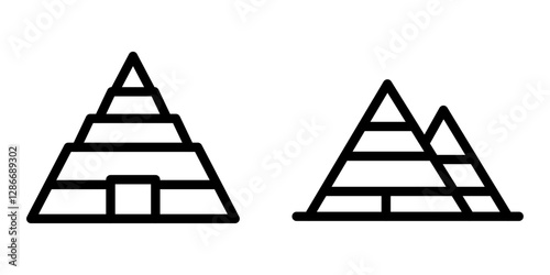 Ancient Egyptian Pyramid Icon Design – Vector Symbol Set