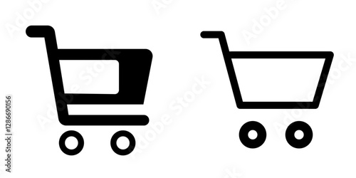 Modern Shopping Cart Icon Design – Vector Symbol Set