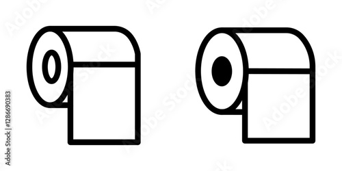 Simple Toilet Paper Icon Design – Vector Symbol Set