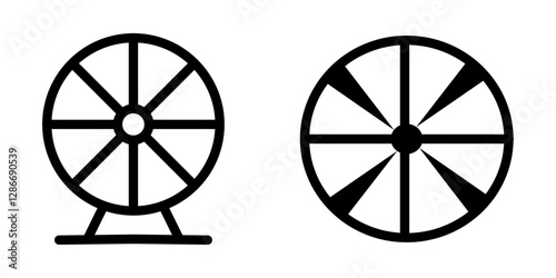 Dynamic Wheel of Fortune Icon Design – Vector Symbol Set