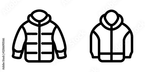 Sleek Winter Jacket Icon Design – Vector Symbol Set