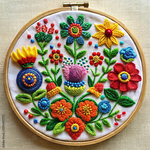 Embroidery folk designs feature traditional, handcrafted patterns i