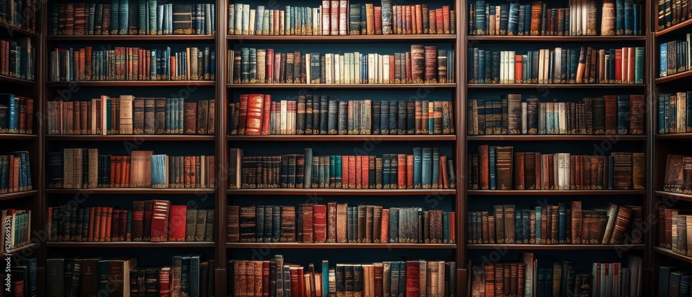 A towering wall of books, neatly stacked, invites a deep dive into history, stories, and a universe of knowledge. A towering wall of books, neatly stacked, invites a deep dive into history, stories, and a universe of knowledge.