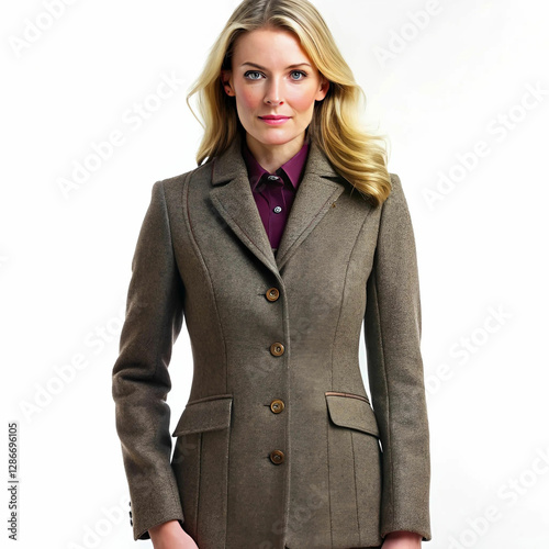 A stylish winter wool jacket featuring elegant button details,