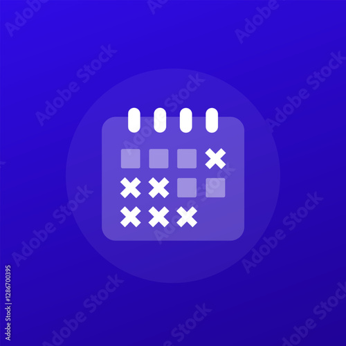 absence and attendance icon with calendar, transparent design