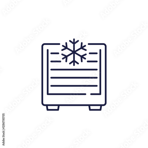 fridge, supermarket freezer icon in line design