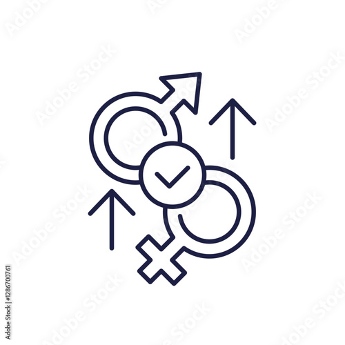High libido line icon, high sex drive vector