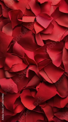 Vibrant Abstract Red Mosaic With Various Shades and Textures Capturing Dynami...