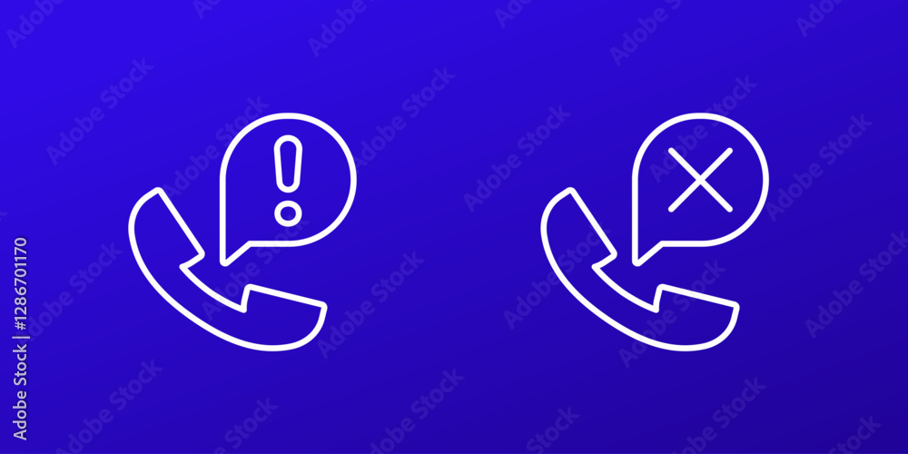 phone call alert icons in line design phone call alert icons in line design