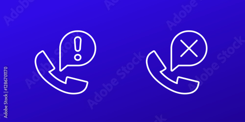 phone call alert icons in line design