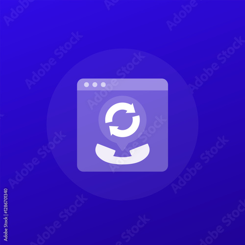 request call, callback icon with phone, transparent design