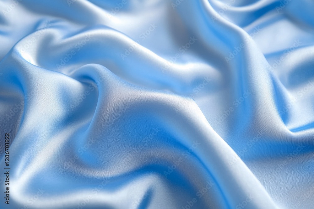 Obraz premium Smooth Light Blue Silk Fabric Drape