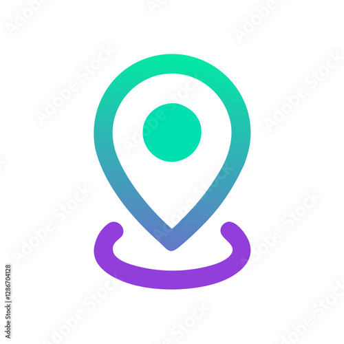 Free Download Colorful location pin graphic on white background, navigation concept - GFXLoad
