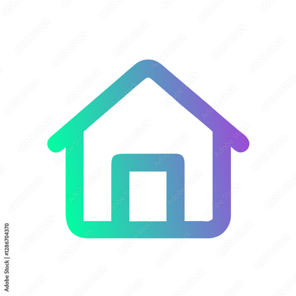 Fototapeta premium Colorful house icon illustration on white background, home concept