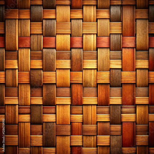 A beautifully crafted wood panel background featuring a woven