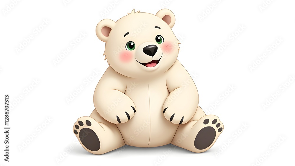 Obraz premium A cute baby white bear