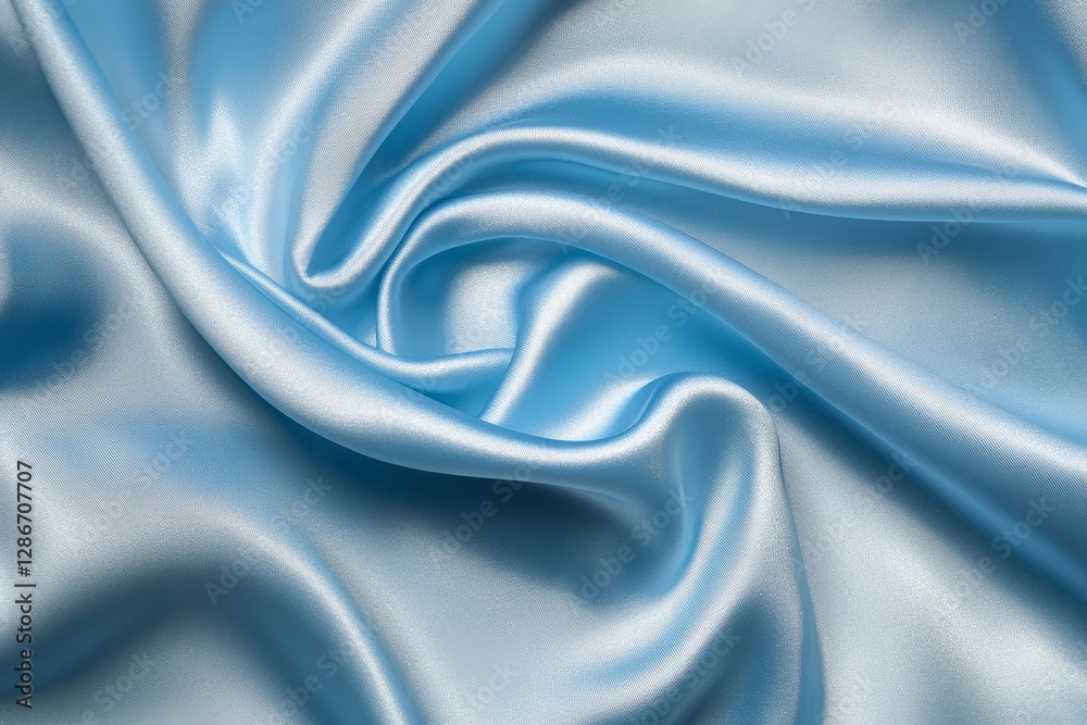 Obraz premium Smooth Light Blue Silk Fabric Drape