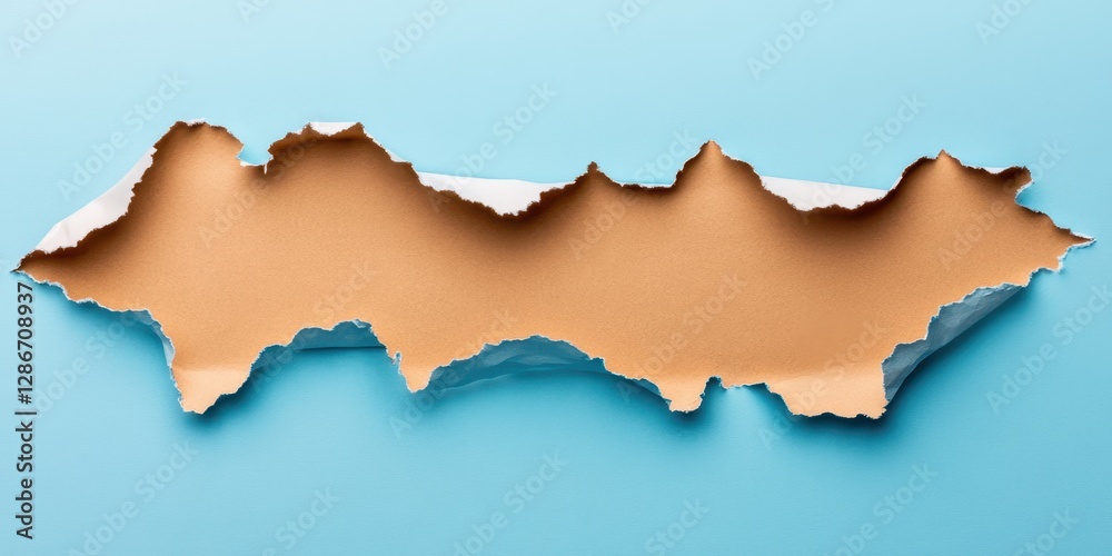 A detailed close-up of a torn paper fragment set against a vibrant blue background, showcasing texture and contrast in a minimalist composition. A detailed close-up of a torn paper fragment set against a vibrant blue background, showcasing texture and contrast in a minimalist composition.