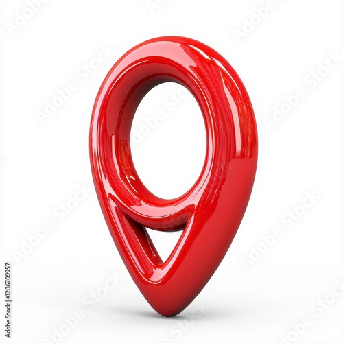 Close-up of vibrant red pin marker positioned on a bright surface suggesting importance in mapping or location services