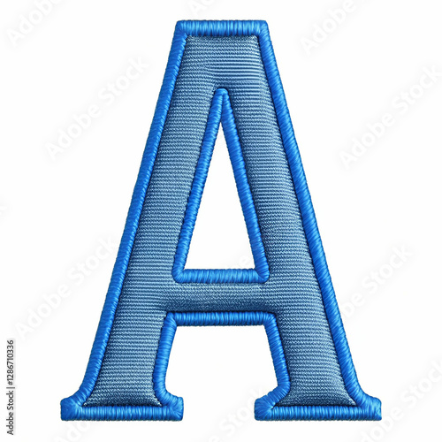 A beautifully crafted blue embroidery design of the letter