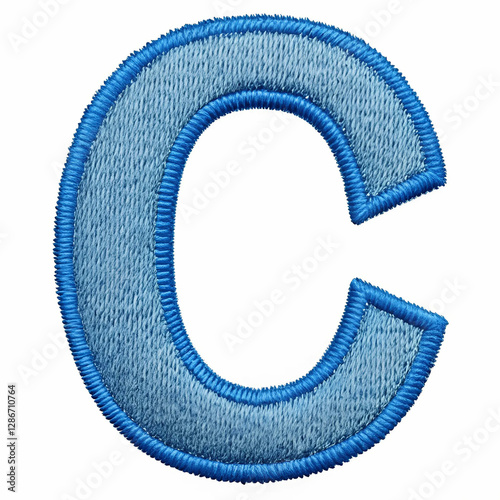 A beautifully crafted blue embroidery design of the letter