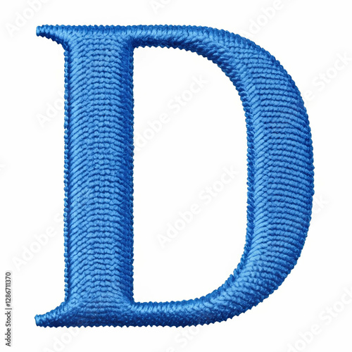 A beautifully crafted blue embroidery design of the letter