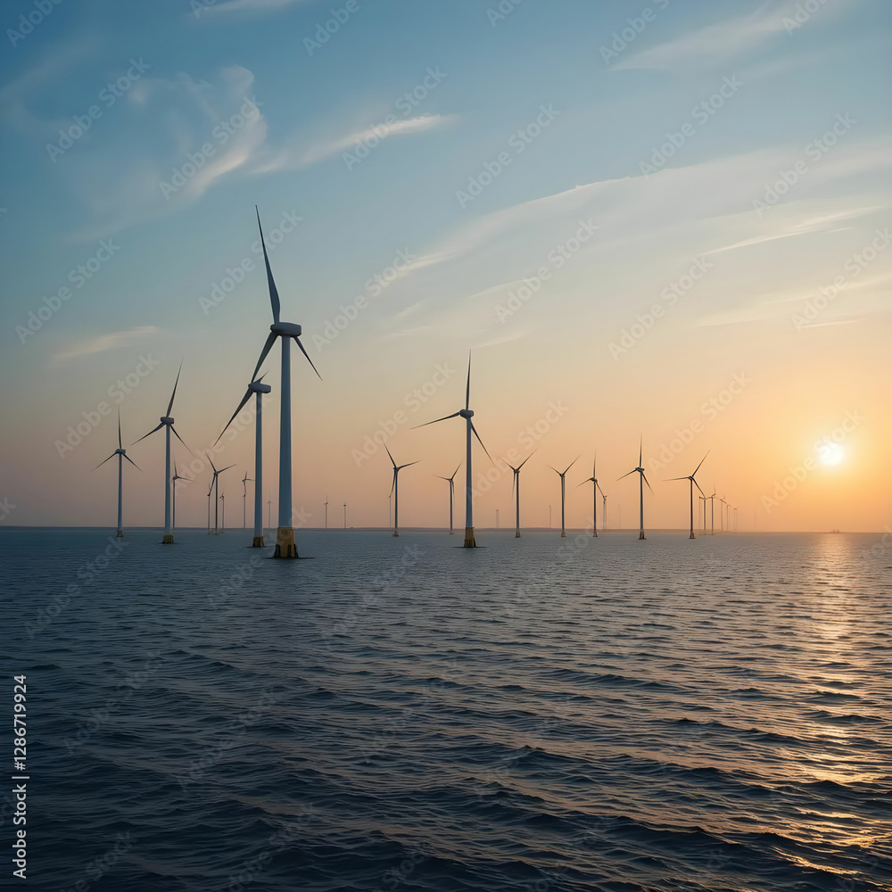 Obraz premium Offshore wind farm near Maiden Netherlands