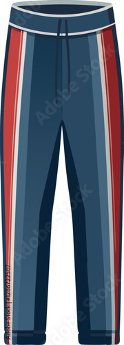 Colorful Flat Track Pant with Minimalist Vector Design Featuring Retro Vintage Illustration for a Trendy and Athletic Fashion Statement