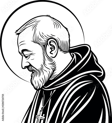 Saint Padre Pio of Pieltrelcina - Vector 
