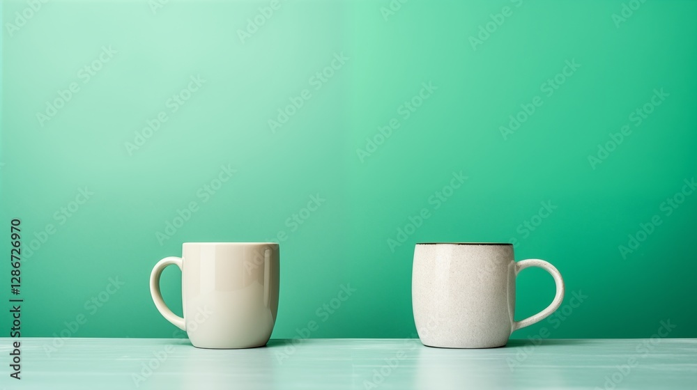 Fototapeta premium cup of coffee on the table ,generative ai illustration