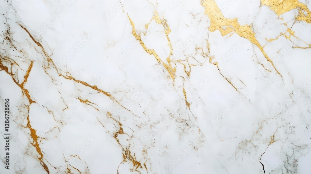 Obraz premium Elegant White Marble Texture with Golden Veins for Luxury Backgrounds