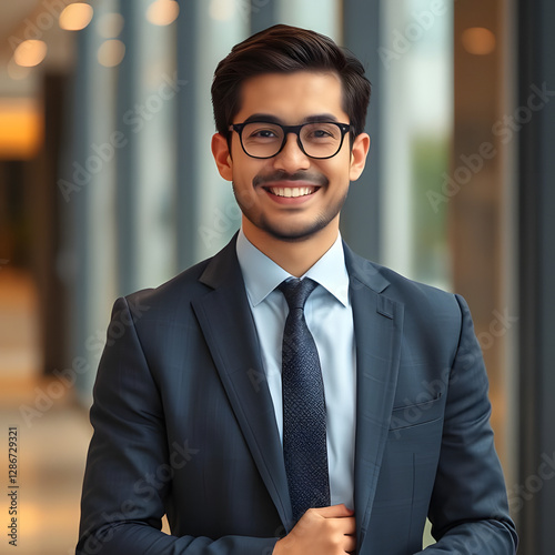 Happy Smiling Employee Working in Office