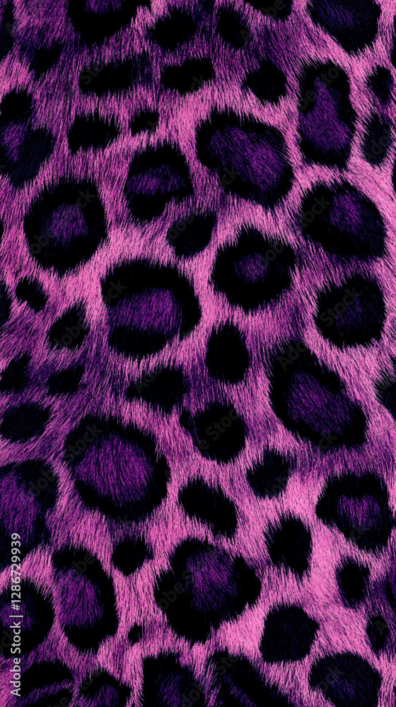 Obraz premium realistic purple leopard print pattern --ar 9:16