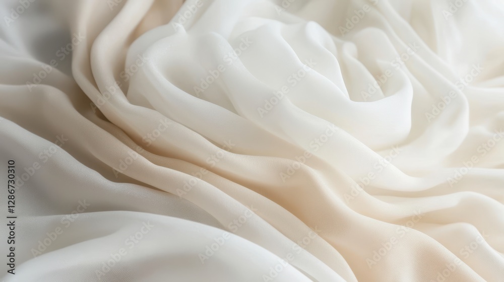 Fototapeta premium A detailed close-up of soft white fabric adorned with a delicate rose, showcasing texture and elegance in design.