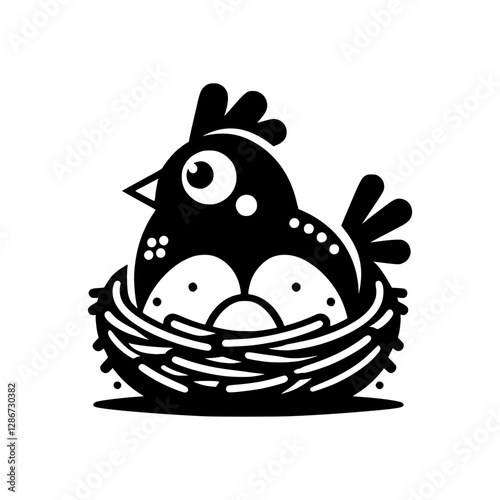 Mother Hen Chicken Nest Eggs